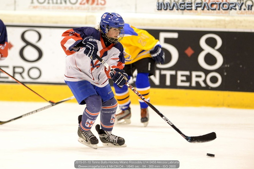 2015-01-10 Torino Bulls-Hockey Milano Rossoblu U14 0458 Alessia Labruna